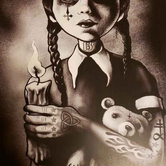 Too Fast Wednesday Addams Witch Gothic Girl 11"x17" Tattoo Art Lithograph Print - Picture 3 of 4
